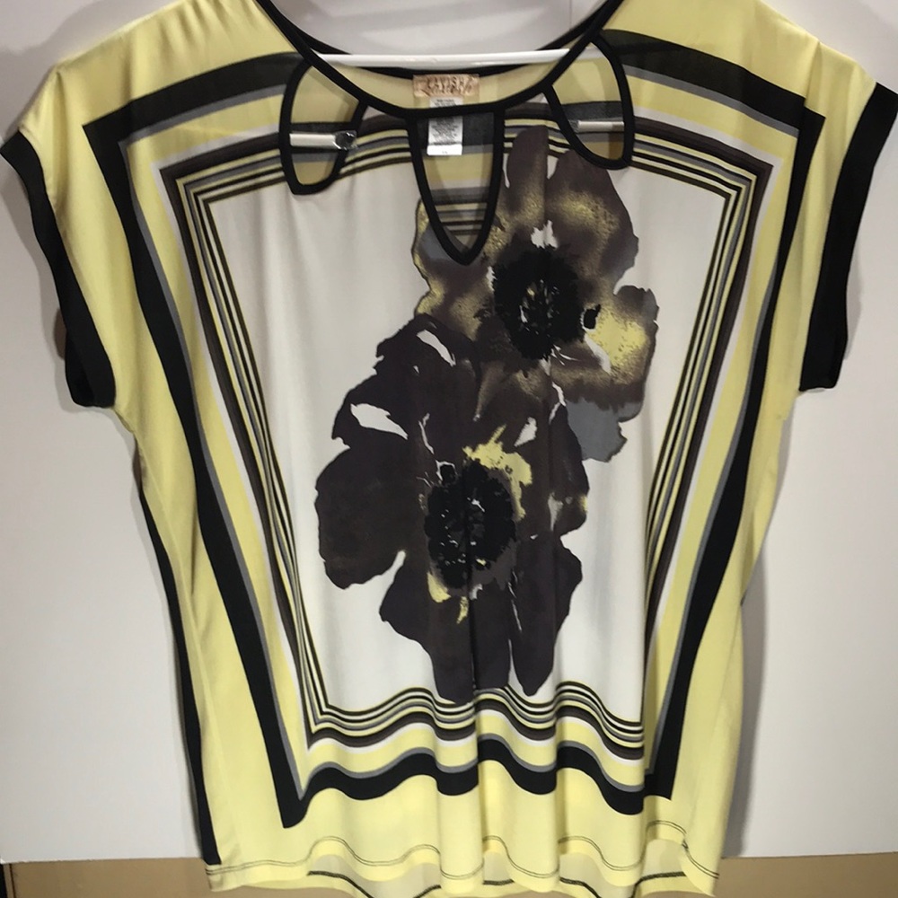 Lavish Plus Blouse 👚 Yellow/ Black 3X
